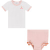 Cherry Print Top Set Off White/Mauve - Mixed Apparel Set - 1 - thumbnail