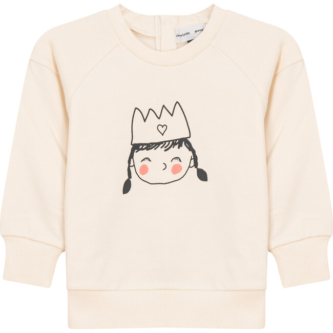 Crown Print Sweatshirt Cream