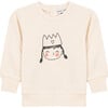 Crown Print Sweatshirt Cream - Sweatshirts - 1 - thumbnail