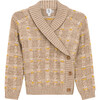 Textured Cable Knit Cardigan Dark Almond - Cardigans - 1 - thumbnail