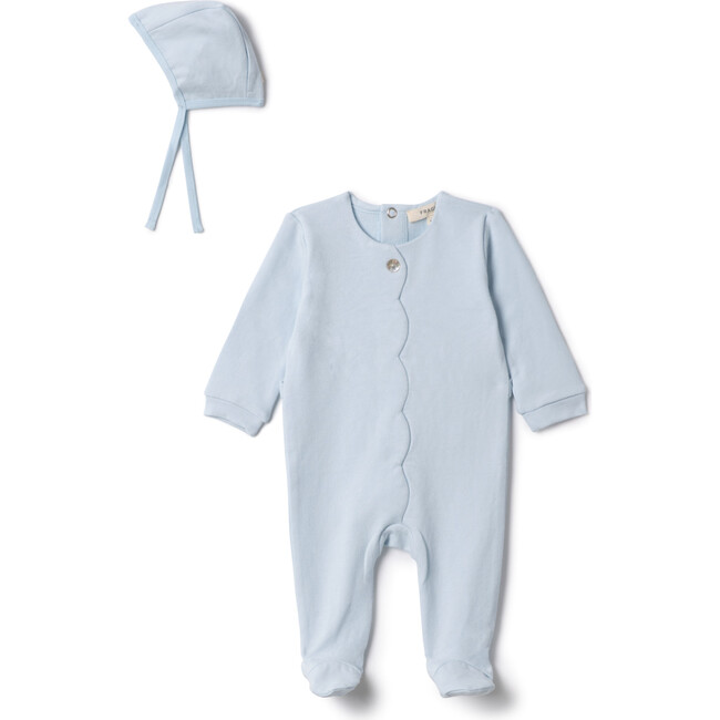 Cotton Scallop Onesie Baby Blue