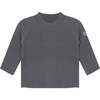 Mock Neck Knit Top Dark Grey - Blouses - 1 - thumbnail
