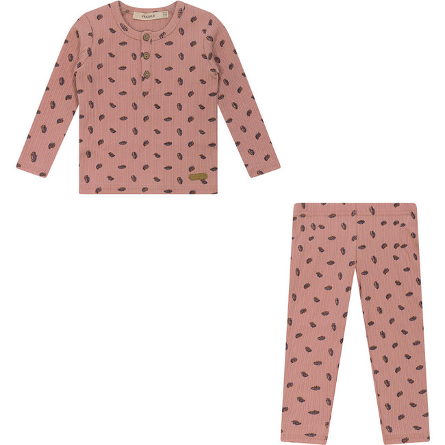 Feather Print 2Pc Set Pink