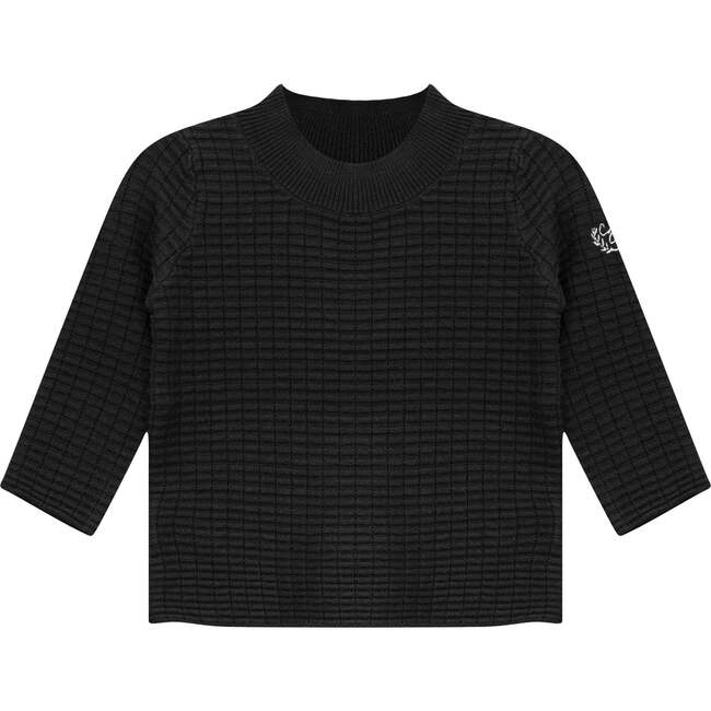 Mock Neck Knit Top Dark Grey