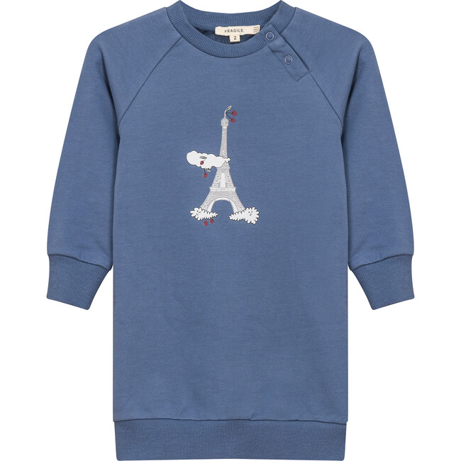 Eiffel Tower Print Bubble Dress True Blue