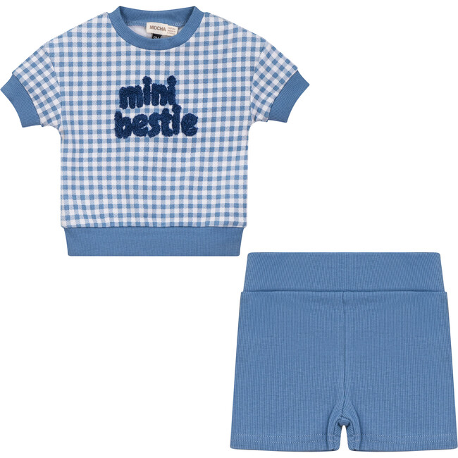 Checkered Mini Bestie Shorts Blue/White
