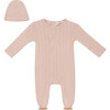 Embroidered Cherry Onesie with Hat Soft Pink - Mixed Apparel Set - 1 - thumbnail