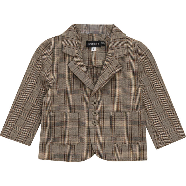 Woven Plaid Blazer Beige