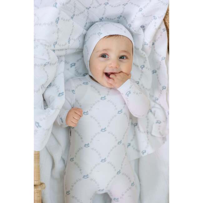 Rocking Horse Print Swaddle Blue Mist - Swaddles - 3