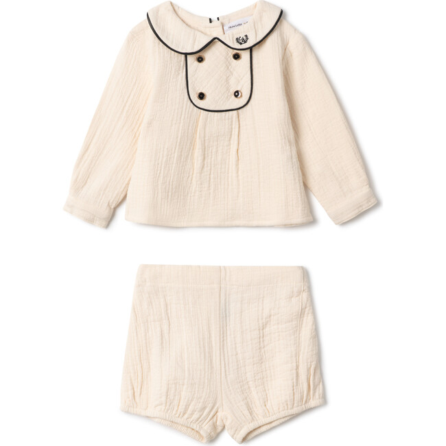 Crest Embroidered Set Off White