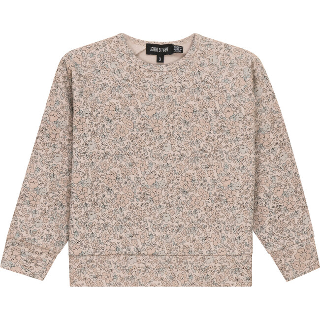 Floral Printed Sweatshirt Nude Pink