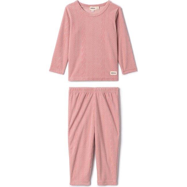 Cable Textured Velour Set Maple