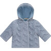 Quilted Velour Jacket Blue - Jackets - 2