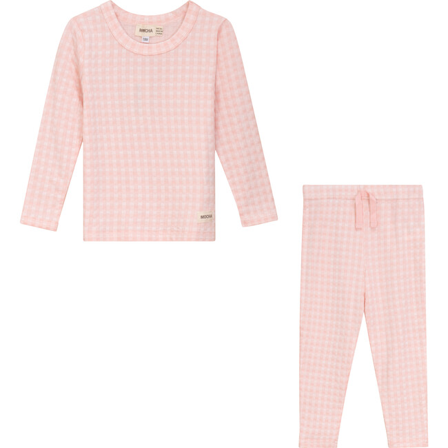 Plaid Stretch 2Pc Set Pink