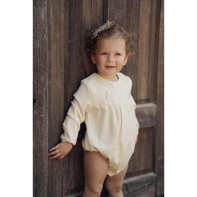 Floral Embroidered Bubble Cream