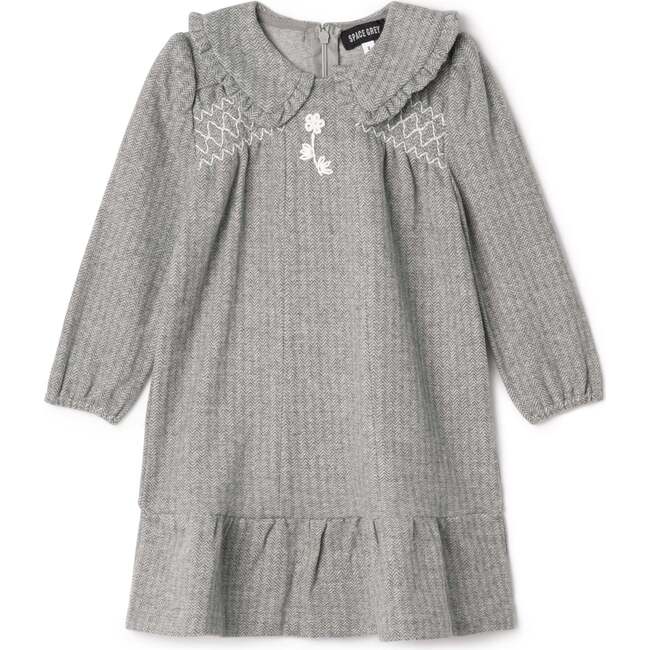 Herringbone Stretch Dress Grey