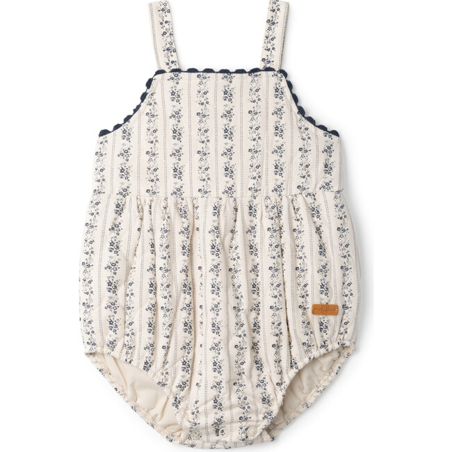 Stripe Quilted Floral Romper Vanilla