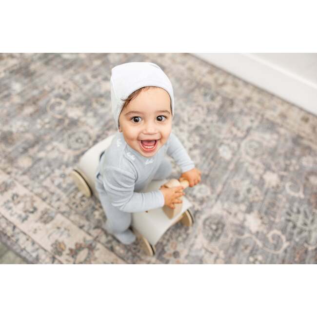 Bebe Embroidered Velour Onesie with Hat Blue - Mixed Apparel Set - 3