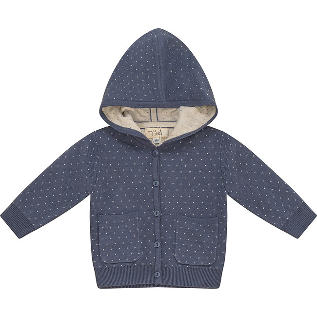 Knitted Jacket Dark Blue Grey/Dark Almond