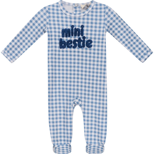Checkered Mini Bestie Onesie Blue/White