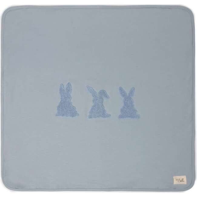 Bunny Applique Blanket Blue Mist