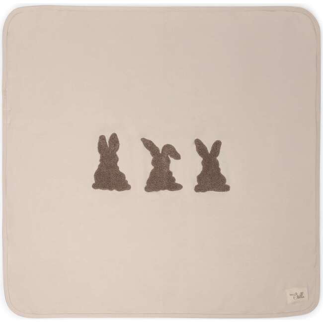 Bunny Applique Blanket Dark Almond