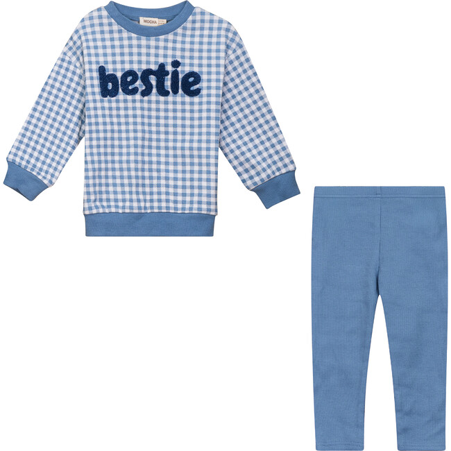 Checkered Mini Bestie 2Pc Set Blue/White