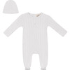 Embroidered Cherry Onesie with Hat White - Mixed Apparel Set - 1 - thumbnail
