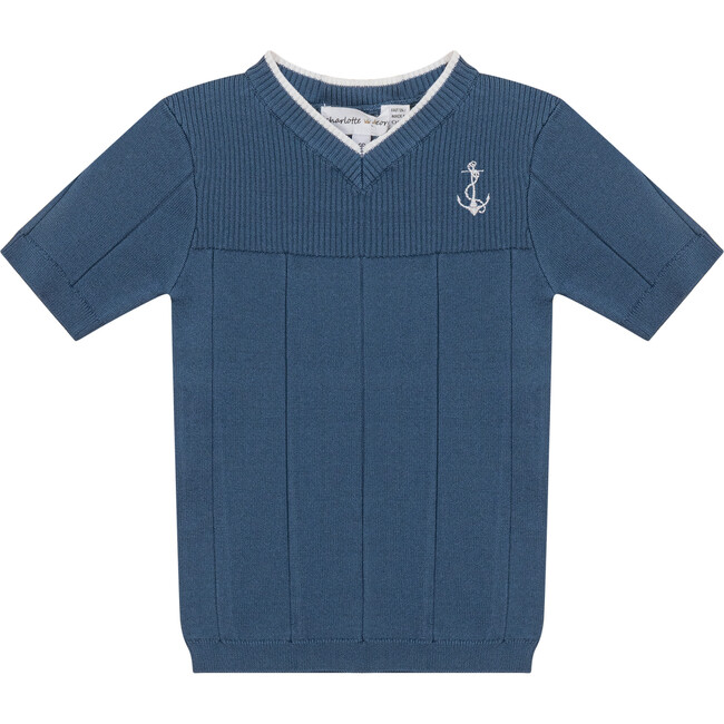 Anchor Embroidered Tshirt Sapphire