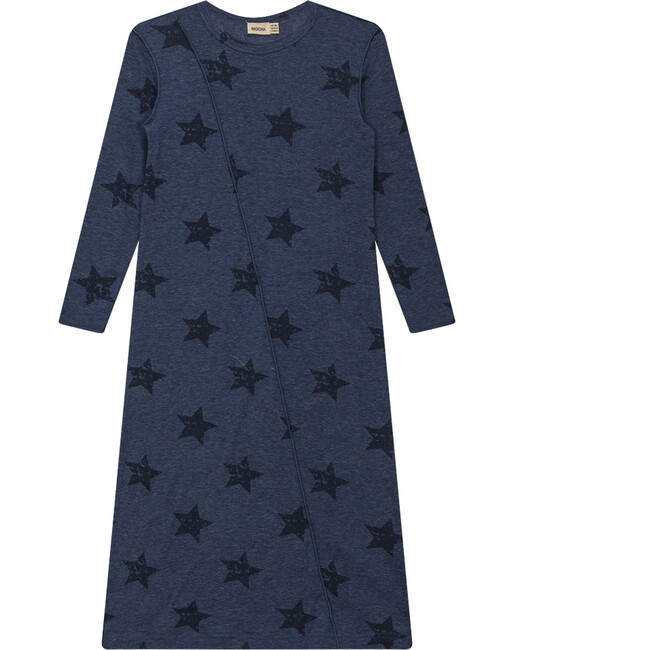 Distressed Stars Print Dress Denim