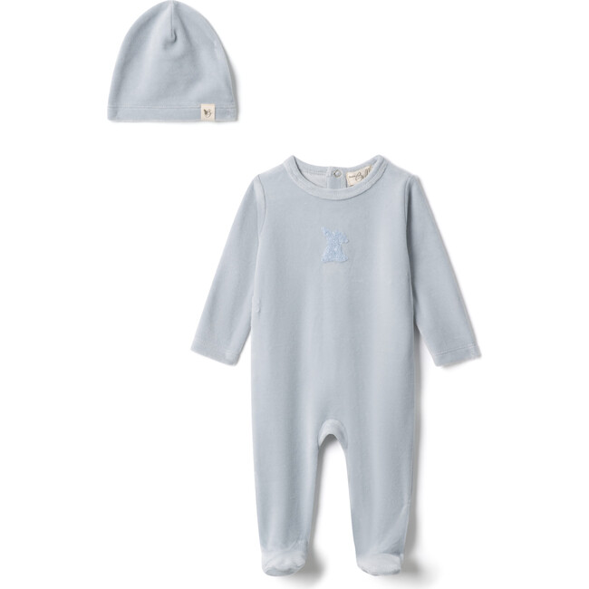 Bunny Applique Onesie Blue Mist