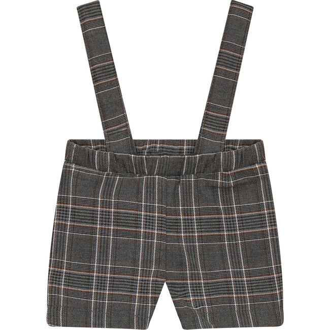Woven Plaid Overall Grey