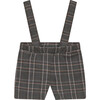 Woven Plaid Overall Grey - Rompers - 1 - thumbnail