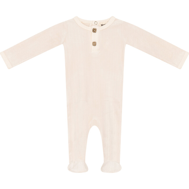 Ribbed Velour Stretchie Off White