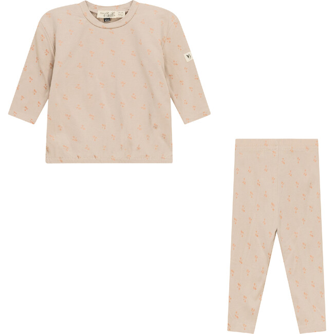 Raddish Print 2Pc Set Pink/Biscuit