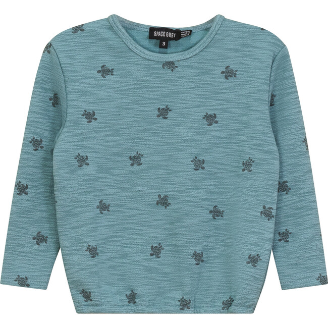Turtle Printed Sweatshirt Seafoam