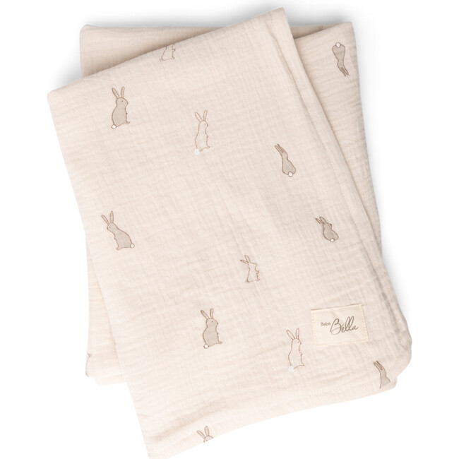 Bunny Apllique Swaddle Dark Almond