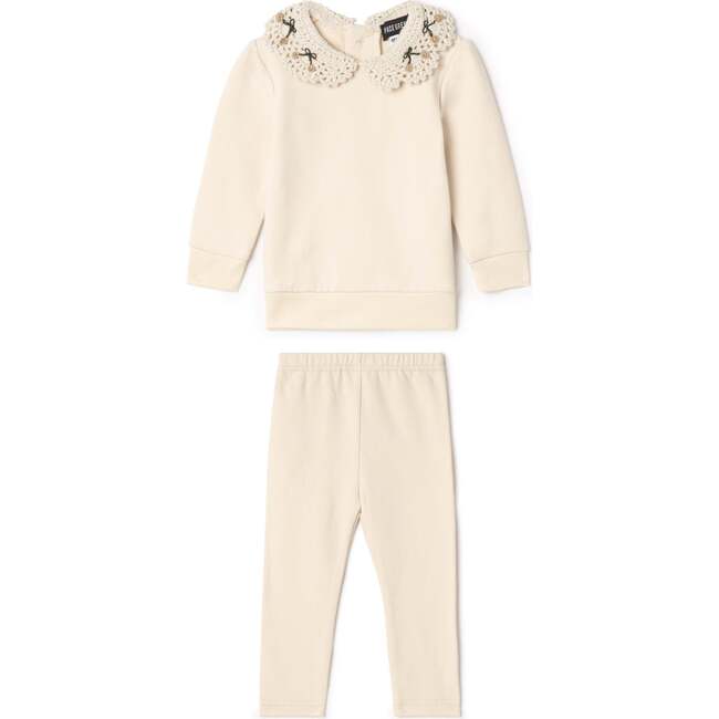 Crochet Collar 2Pc Set Cream