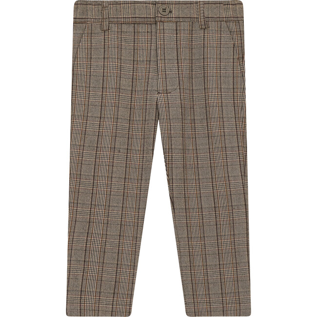 Woven Plaid Long Pants Beige