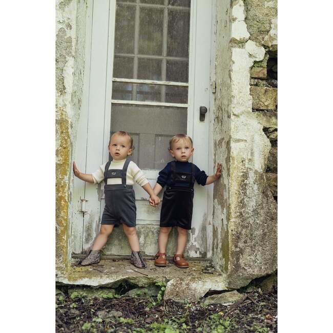 Crest Embroidery Shorts Overall Dark Grey