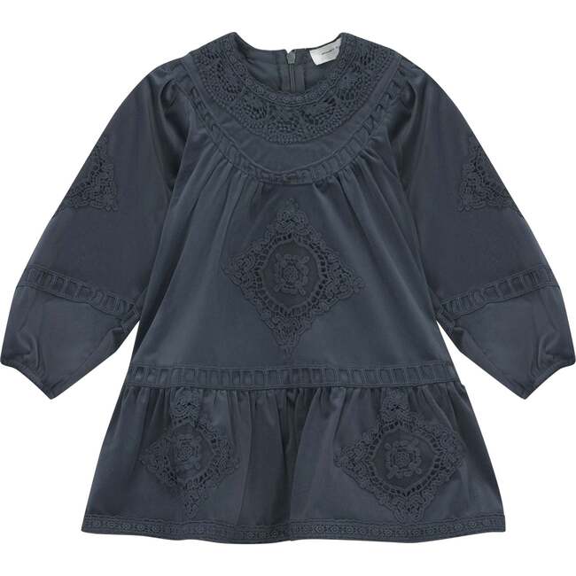 Velvet Lace Dress Dark Grey