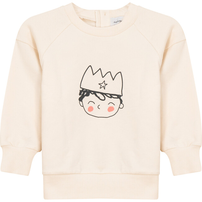 Crown Print Sweatshirt Cream