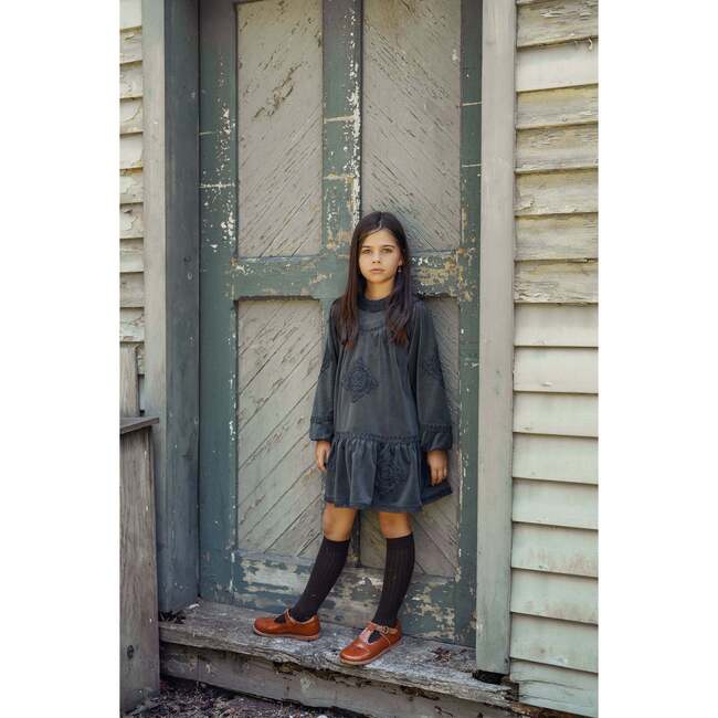 Velvet Lace Dress Dark Grey - Dresses - 4