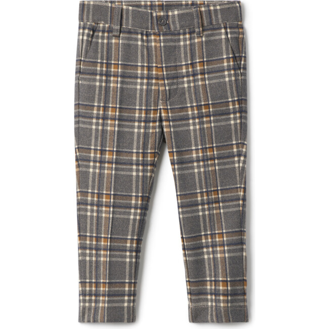 Woven Plaid Pants Charcoal