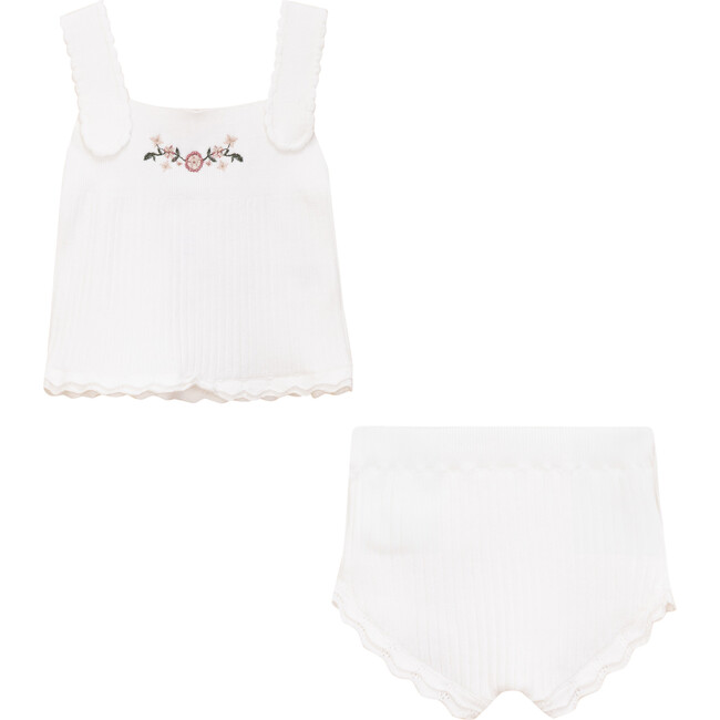 Rib Knit 2Pc Set Off White
