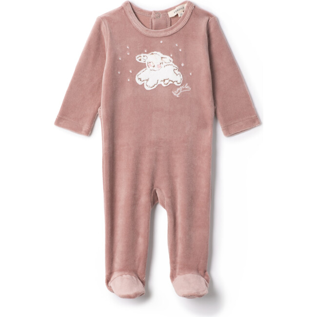 Sheep Print Velour Onesie Blossom