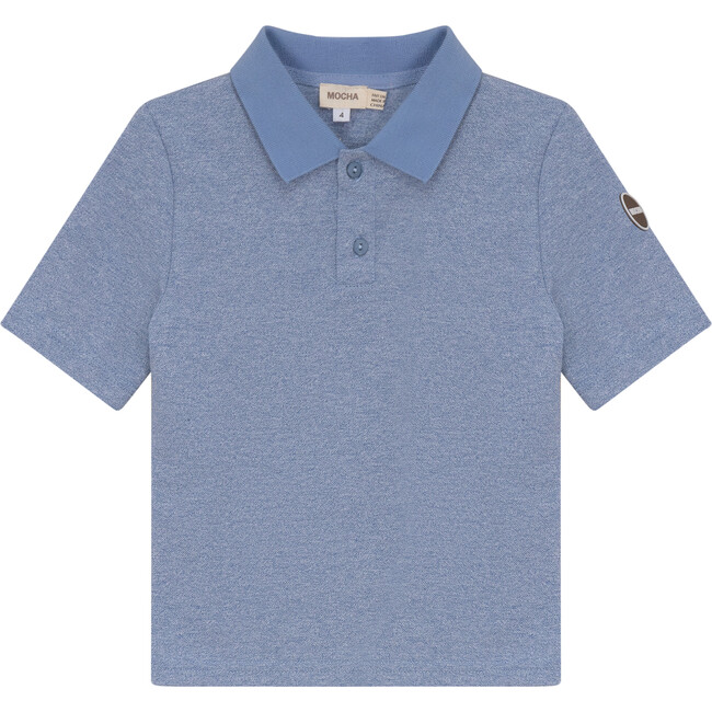 Woven Short Sleeve Polo Light Blue Mix
