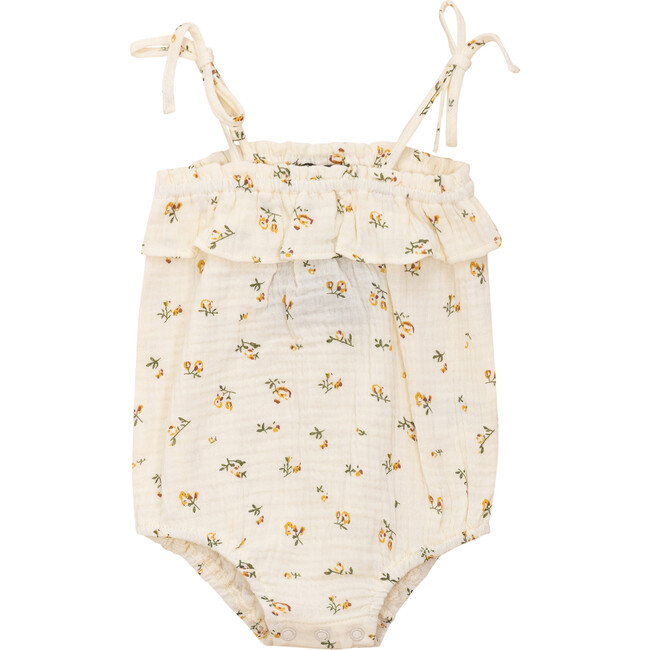 Floral Printed Romper Off White