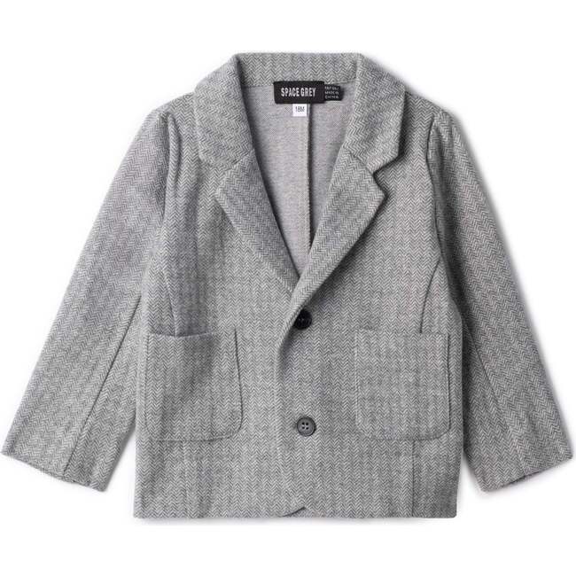 Herringbone Stretch Blazer Grey