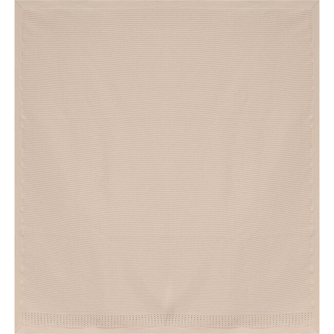 Holed Rib Knit Blanket Dark Almond